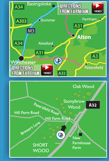<A map of the Alton site and how to find us>